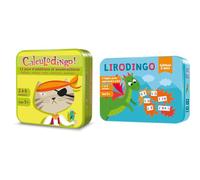 Lot Aritma - CALCULDINGO GS/CE2 - Jeu de Cartes Éducatif dès 5 Ans + Asmodee Aritma LiroDingo Syllabes et Mots - Jeu de Société - 1 à 4 Joueurs
