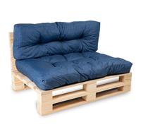 Lot Assise/Dossier Coussin Palette - Bananair - Bleu Fabriqué en France