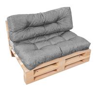 Lot Assise/Dossier Coussin Palette - Bananair - Gris Fabriqué en France