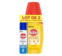 Lot Autan Multi-Insectes - 1 Spray Répulsif Multi-Insectes Longue Durée + 1 Gel Après Piqûres Apaisant à Base de Camomille