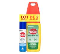 Lot Autan Tropical - 1 Spray Tropical Anti-Moustiques et Moustiques Tigres + 1 Gel Après Piqûres Apaisant à Base de Camomille