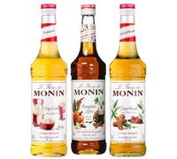 Lot automnal de sirops insolites - Popcorn, citrouille épicée, pain d'épices - 3x70cL