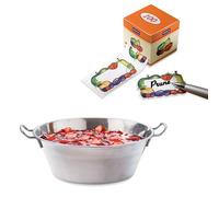 Lot Bassine à confiture 38 cm et 100 étiquettes autocollantes décor fruits