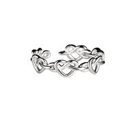 Lot Bijoux À ma fille à ma mère amour tressé chaîne liée bague femme fête des mères cadeau bague (Silver, One Size)
