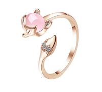 Lot Bijoux Animal Adversity FoxRing Fille Bague Sagesse FoxStacking Mignon Dans Pour Les Femmes Bijoux Anneaux (Gold, One Size)