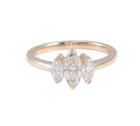 Lot Bijoux Fantaisie Alliance Or 18 Carats Couple Jaune Moissanite Forme Marquise Taille Mesdames pour Sœur Anniversaire