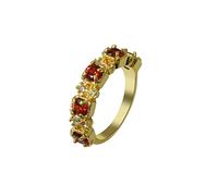 Lot Bijoux Pour Femmes Bijoux Rouges Bague Lumineuse Zircon Engagé Bague De Mode Anneaux (Gold, 10)