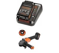 Lot BLACK+DECKER : Kit de Démarrage Powerconnect 18V (Batterie 2,0Ah + Chargeur Rapide 2A, BDC2A20-QW) + Meuleuse sans Fil 18V Brushless, 115mm (BCG6L8N-XJ)