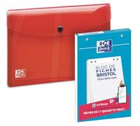 LOT BLOC BRISTOL OXFORD 125X200 30F Q5 BLANC + 1 CHEMISE OXFORD HAWAI A5