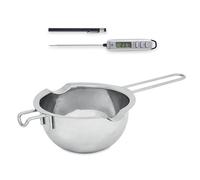 Lot bol bain-marie inox 750 ml et thermomètre digital de cuisine à sonde Mathon