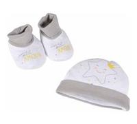 Lot Bonnet & Chaussons "Étoile" 0 à 1 mois Gris Gris G