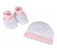Lot Bonnet & Chaussons "Lune" 0 à 1 mois Rose Rose