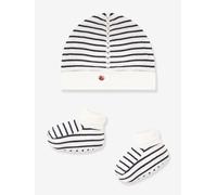 Petit Bateau A0ARZ Bonnet et Chaussons Mixte Bébé, Variante 1 12 Mois
