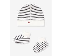 Lot bonnet et chaussons bébé mixte marine 3M(60CM)