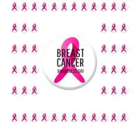 Lot Broches Ruban Rose Rondes à Motif Pins Octobre Rose Accessoires Sensibilisation Cancer du Sein Décoration Événements Solidaires Accessoire Prise Conscience pour Lutte Contre La Maladie