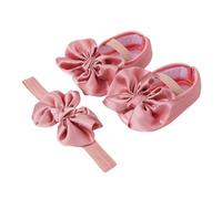 Lot Cadeau Bébé Fille Composé De Chaussures Et Bandeau, Motif Floral Mignon Et Semelle Souple, Ensemble Complet Raffiné - Tenue De Naissance, Habit D’Anniversaire, Coffret Cérémoniel Original