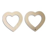 Lot cadres photo magnet graine creative bois 12x12 cm forme cîur a decorer 3 unites