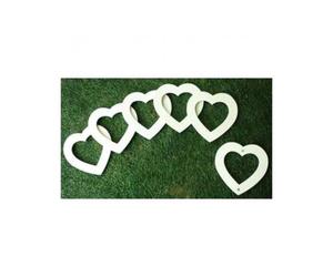 Lot cadres photo magnet graine creative bois 12x12 cm forme cîur a decorer 3 unites