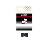 Lot Cahier de Texte Chipie Hamelin + 1 Règle Marque-Page en Bois Blumie (Pois)