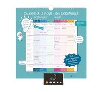 Lot Calendrier Familial " Bien S'organiser " Septembre 2025 à Août 2026 + 1 Index Adhésif Blumie (30 * 30 Oberth Scolaire)
