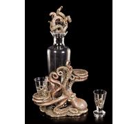 Lot Carafe & Verres Steampunk Kraken Veronese Décoré, Multi-Couleur 1 L