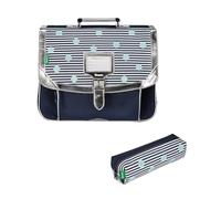 Lot Cartable 38 cm + Trousse Rectangulaire Assortie + 1 Crayon Fantaisie Blumie (Gaelle)