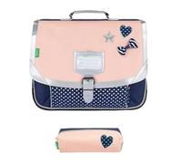 Lot Cartable 38 cm + Trousse Rectangulaire Assortie + 1 Crayon Fantaisie Blumie (Leonie)