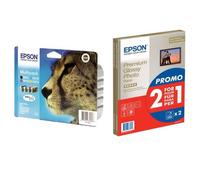 Lot Cartouches et Papier Epson T0715 Guépard Pack + Papier Photo