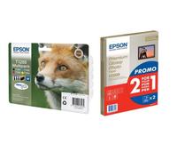 Lot Cartouches et Papier Epson T1285 Renard Pack + Papier Photo