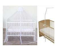 Lot ciel de lit + flèche de lit à fixer - DOMIVA - Moustiquaire pour lit blanc, maille ultra fine