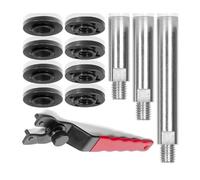 Lot complet de 11 tiges d'extension pour meuleuse d'angle 5/8" 11 tiges filetées avec clé réglable et écrou à bride, tige de connexion rotative