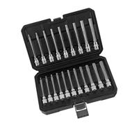 Lot complet de 20 douilles Allen à long manche 3/8" métriques 3 mm 12 mm British 1/8" 7/16" Kit d'outils de rangement avec douilles de précision