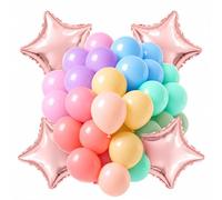 Lot complet de 200 ballons en latex avec ballons en forme d'étoile et outil de nouage pour la Saint-Valentin, anniversaire, décoration de fête, arche et arc-en-ciel, fête prénatale, mariage