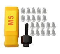 Lot complet de 21 écrous à rivet manuels avec pièces de rechange et 20 écrous en aluminium pour une utilisation efficace (M5 20 pièces)