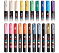 Lot complet de 21 marqueurs Uni Posca PC-1MC pour dessin sur tissu, verre et métal