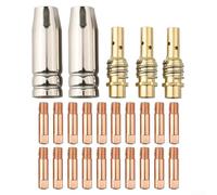 Lot complet de 25 embouts de contact et buses pour soudeur MIG 15AK avec 20 embouts, 3 diffuseurs et 2 buses pour les tâches de soudage