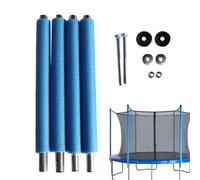 Lot complet de 4 barres de filet de trampoline Ø 25 mm - Pièce de rechange pour trampoline de jardin Ø 176 cm, barres de rechange, poteaux de filet avec mousse et capuchons