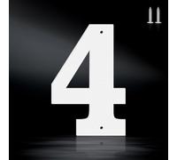 Lot complet de 4 numéros de maison blancs nets et antirouille de 10,2 cm en métal robuste pour maison, numéros de 0 à 9 et lettres de A à Z en métal pour porte, portail, boîte aux lettres