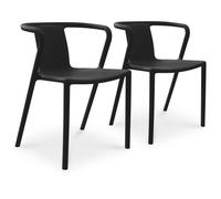 Generique Lot de 2 fauteuils de jardin City Garden DIEGO-FT empilables gris anthracite