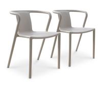 DCB Garden - Lot de 2 fauteuils de jardin Diego-FT - Empilables - Sable