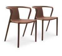 DCB Garden Fauteuils de jardin Diego-FT – Lot de 2 empilables en polypropylène Terracotta