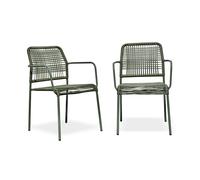 Lot composé de 2 fauteuils de jardin en corde et acier