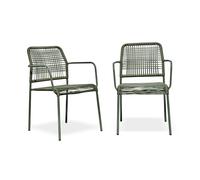 Lot composé de 2 fauteuils de jardin en corde et acier
