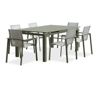 Ensemble repas de jardin 6 places en aluminium