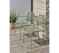 Lot de 2 fauteuils de jardin - CITY GARDEN - MARCEAU-FT - Empilable - Olive
