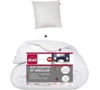 Lot Couette Tempérée 140 X 200 Cm Et 1 Oreiller 60 X 60 Cm, Blanc