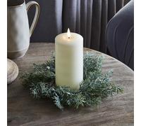 Lot Couronne de Noël pour Bougie Baies Blanches avec Bougie TruGlow®