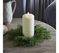 Lot Couronne de Noël pour Bougie Baies Rouges avec Bougie TruGlow®