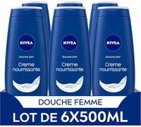Lot Crèmes De Douche Soin (6 X 500 Ml), Enrichie À L`Huile De Pépin De Raison & Amande Douce, Soin Corps Hydratant Qui Nettoie Respecte Et Renforce Le Microbiome Pour Peaux Sèches