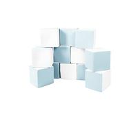 Lot cubes XXL mousse 12 pcs blanc, bleu
